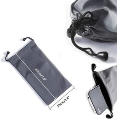 Microfiber Waterproof Drawstring Pouch,Soft Storage Bag for Cell Phones Power…