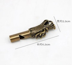 Dragon Elephant Whistles Pendant Emergency Survival Whistle Vintage Brass M1
