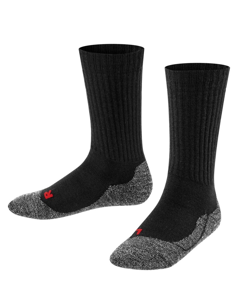 FALKE Unisex Kids Active Warm Wool Socks, Black 6.5-9, (Black 3000)