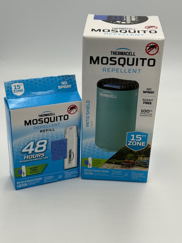 New Thermacell Patio Shield Mosquito Repeller- Haze + EXTRA REFILLS
