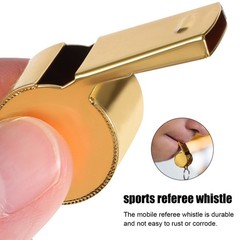 2Pcs Reusable Golden Stainless Steel Whistles for Kids and Referees