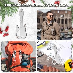 12 Pcs Credit Card Tool Novelty Stocking Stuffer Wallet Silver Guitar