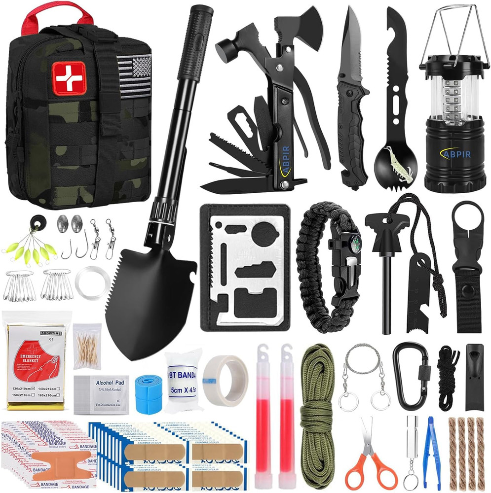 Survival First Aid Kit, 170 PCS Survival Kits,Trauma Kit with Essential Survival