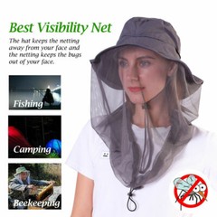 Mosquito Head Net Hat Bug Protection Outdoor Sun Insect Mesh Fishing Beekeeping