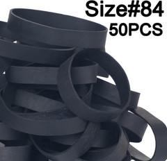 Foshine Tactical Rubber Bands Size #84,Elastic Band Black 50Pcs Heavy Duty Wide
