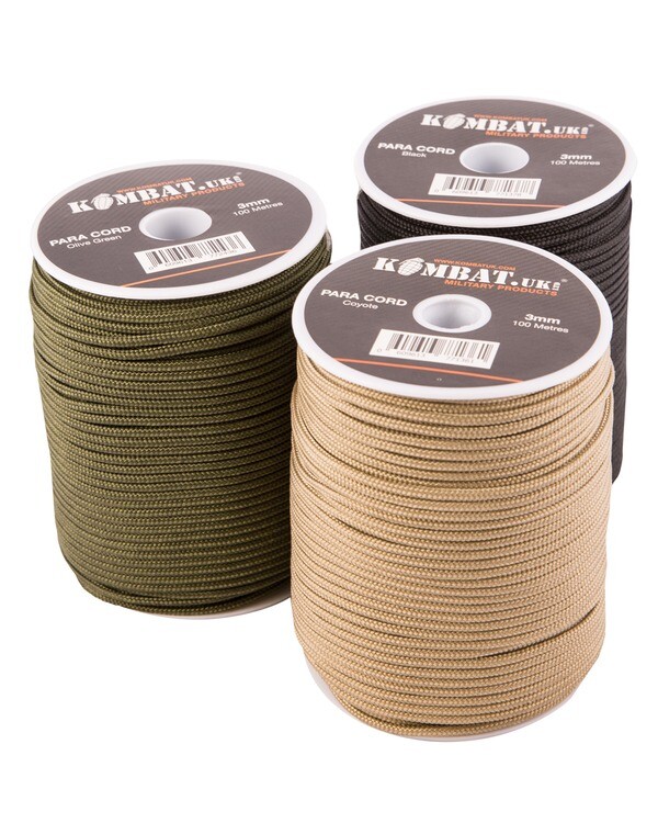 Kombat Para Cord 100m Black – Olive Green