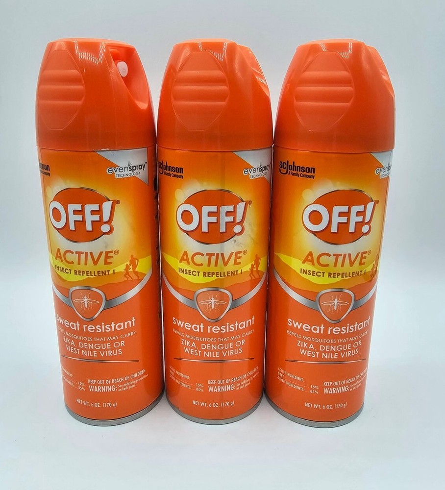 Lot 3 OFF Active Sweat Resistant Insect Repellent 6oz