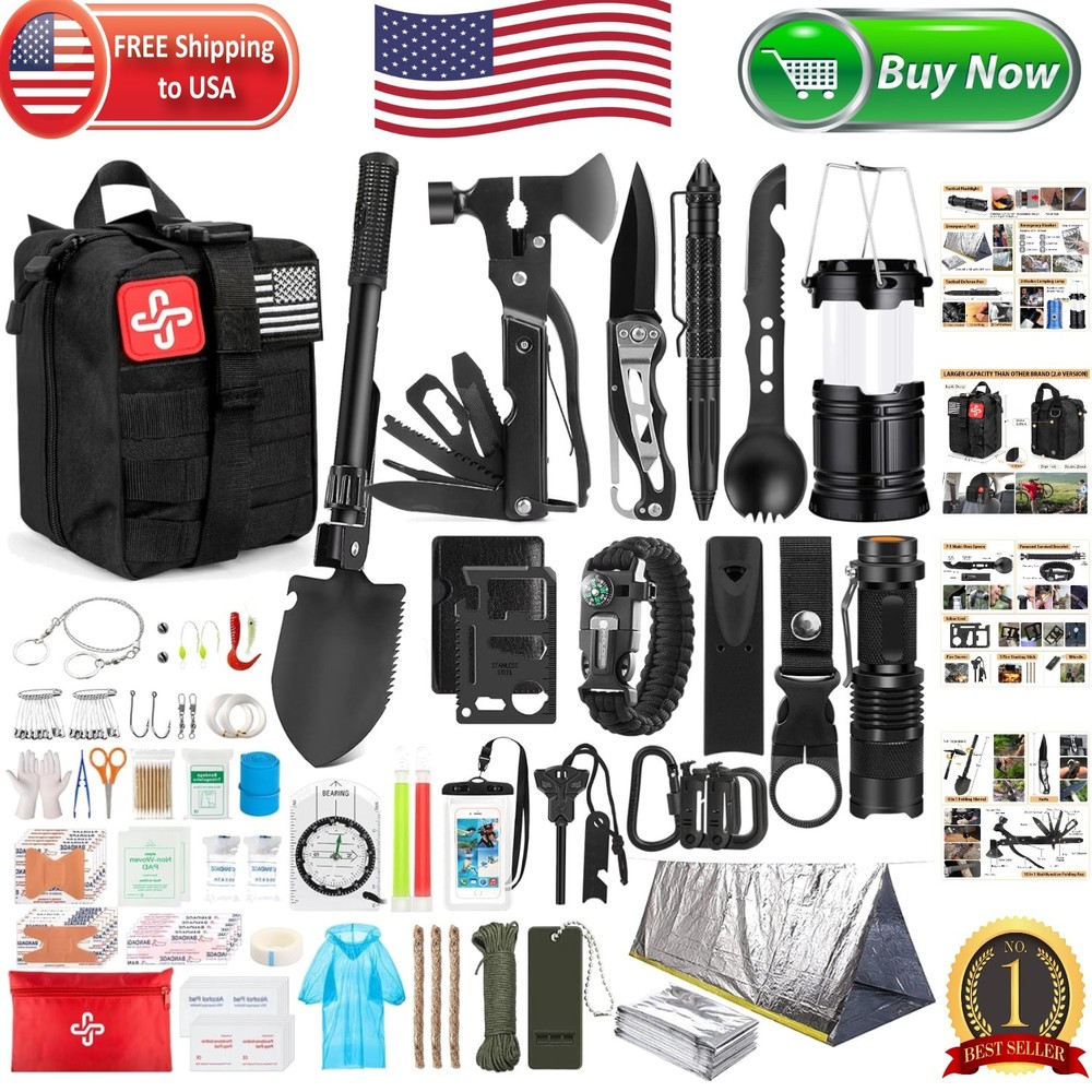Ultimate 250 in 1 Emergency Survival Kit with First Aid & Shelter Solutions