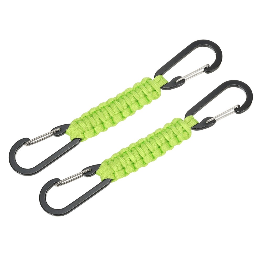 Paracord Keychain Aluminum Paracord Lanyard Key Chain – (2 Pack, Light Green)