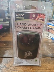 New Zippo Hand Warmer w Pouch Refillable Matte Black 12 hours Flameless