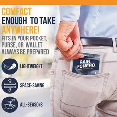Hagon PRO Disposable Rain Ponchos for Adults 5 Pack