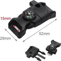 Paracord Buckle with Whistle Compass, Side Release Plastic Buckles for Paracord