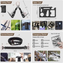 238Pcs Emergency Survival Kit and First Aid Kit, Professional Survival Gear Tool