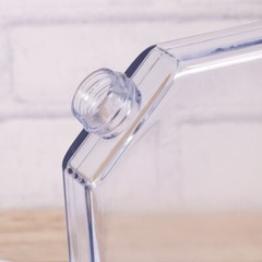 1PC 450ML Flat Water Bottle Creative Transparent Bottle Portable Travel Kettle