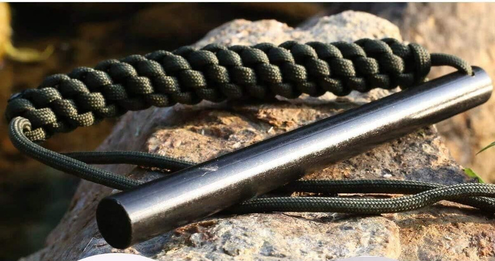 bayite 1/2 x 6 Inch Survival Drilled Flint Steel Fire Starter Ferrocerium Rod Ki
