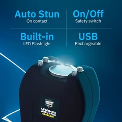 Lifeguard 65,000,000 Stun Gun w/ Auto Stun ALL NEW TECHNOLOGY Black Rechargeable