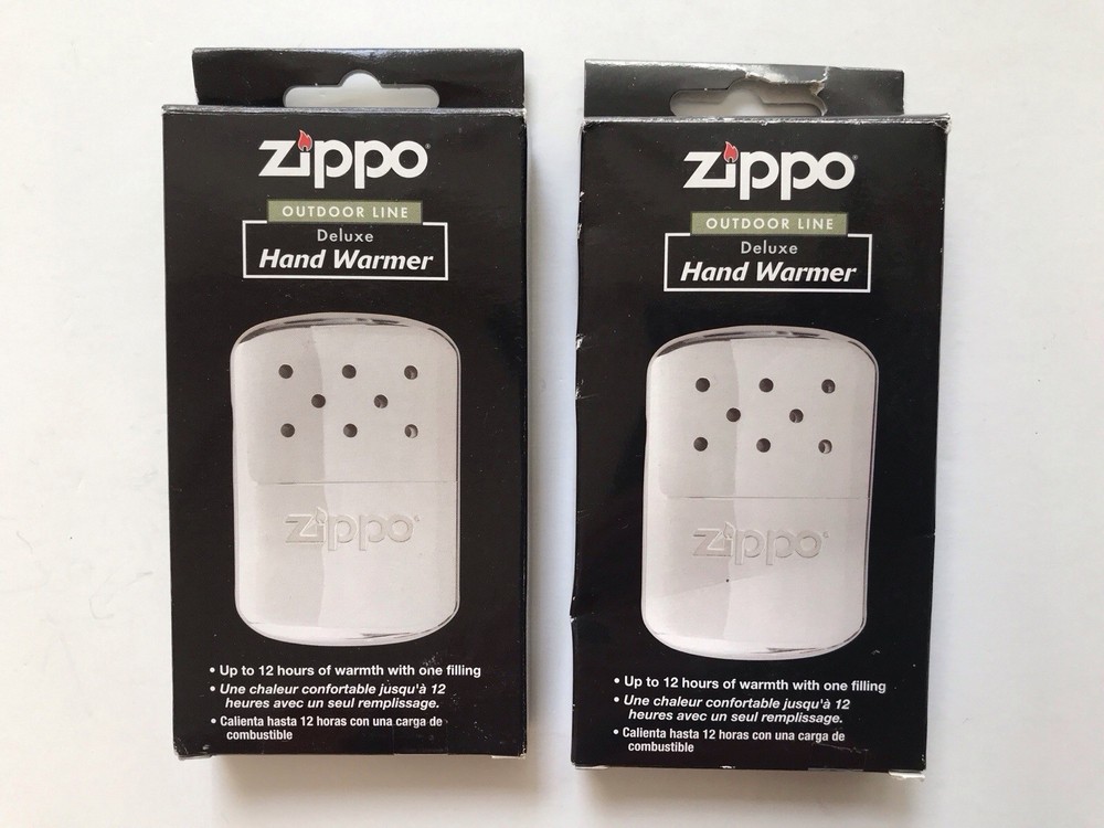 2 Zippo Deluxe Hand Warmers. Chrome with Pouch & Instructions. Never used. New.