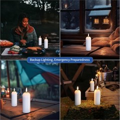 20PK Emergency Candles, 15H Unscented White Pillar for Power Outages
