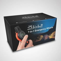 binboll Emergency Survival Function Whistle, Outdoor Small, orange1