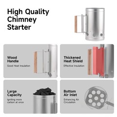 Charcoal Chimney Starter Great for Fireplace, BBQ, Fire Pits, Barbecues, Chim…