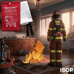 Isop Fireproof Blanket Large 70 78 Inches Pack Of 2 Emergency Fire Blanket