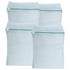 4-Piece Blue Medium Durable Organic Cotton Mesh Laundry Bags Medium,