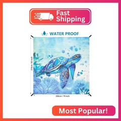 WIWIGO Beach Blanket Mat Waterproof Sandproof for 2-8 Adults Quick Drying