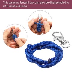 4pcs Paracord Zipper Pulls, Paracord Lanyard Keychain, Blue