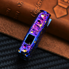 TC4 Titanium 2 Tubes SOS Whistle Necklace Pendant Outdoor Survival EDC Keychain