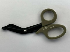 EDC 1st Aid Rescue Scissors Stainless Steel Serrated Cutting Edges Green Handle