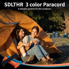 SDLTHR 550 Paracord Rope 4mm 275 Polyester Survival Cord 7 100ft, Black
