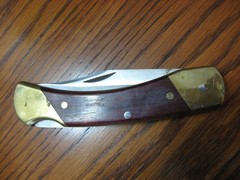 rmk99 Schrade Uncle Henry 8.7″ Folding Knife LB7 USA Wood/Brass Handle VG st135