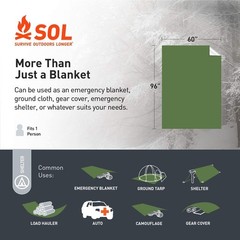 Heavy Duty Emergency Survival Blanket Compact Waterproof Heat Retention 58×98