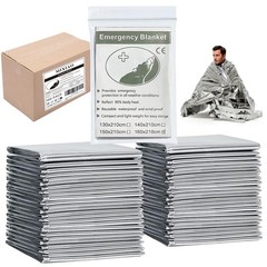 MIXIAO Emergency Foil Thermal Blanket Pack of 100, 210×160 cm MXA100-160