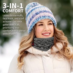 LANLFY 2pcs Flame Resistant Face Mask for One Size, Paisley 1pc & Black