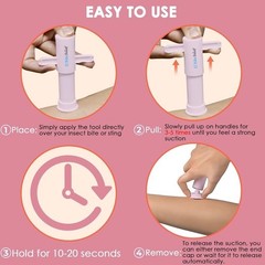 Bug Bite Relief Thing Chemical Free Sting Suction Tool – Pink 2 Pack