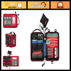 44-Piece Survival First Aid Kit with MOLLE System for Hiking, Camping & Sports
