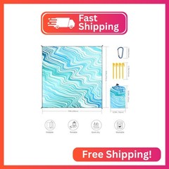 WIWIGO Beach Blanket Mat Waterproof Sandproof for 2-8 Adults Quick Drying