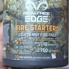 lot of 3 Realtree Edge Fire Starter Pouches 50 Pack Waterproof Long Shelf Life C