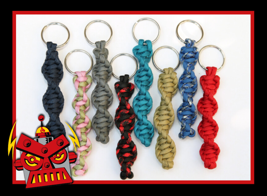 Paracord Spiral Keychain Key Fob – over 200 colors to choose from lanyard