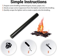 West Lake Tactical Pack of Eight (8) 5/16″ DIY Ferrocerium (Ferro) Rods Black
