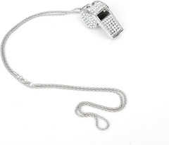 2pcs Bling Whistle, Metal Crystal Rhinestone Whistles Loud Crisp Sound Sports…