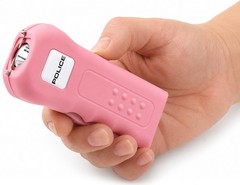 POLICE Stun Gun 512 High Voltage Rechargeable LED Flashlight + Holster Pink