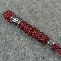 2 Pack Handmade 550 Paracord Knife Lanyard With Steel Beads / Knife Pendant