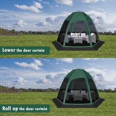 Screen Tent with Removable Floor, 10’x10′ Six-Sided Gazebos with Mosquito Net…