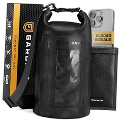 Faraday Bag, Military Grade Shield Bag, Waterproof EMP Cage, Dry Bag for