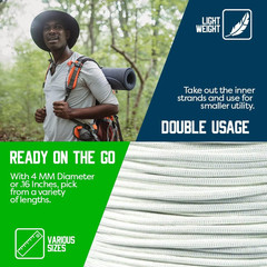 Solid Color 550Lb Paracord – 7 Strand Type III Nylon Cord for Indoor and Outdoor