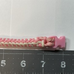Pink/White Paracord Bracelet Nylon Survival Plastic Buckle 275 lb Cord