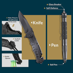 Survival Kit 13 in 1 Tactical Gear for Camping Hiking Outdoor Adventure Tools