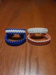 7 Inch Paracord Bracelet With Copper Wire Core – 4 Pack – Blue, White, & Orange